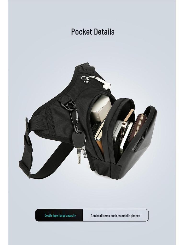Waterproof Motorcycle Leg and Waist Bag - Tactical Crossbody & Chest Bag for Men's Touring and Riding.