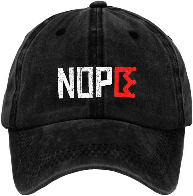 Nope Crown Graphic Baseball Cap Retro Distressed Adult Adjustable Casual Hat One Size