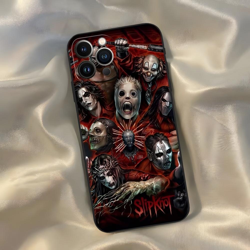 S-Slipknot Popular Band Phone Case for Iphone 16 15 14 13 12 11 Pro Max Xr X Xs Mini 8 Plus SE 2022 Black Soft Silicone Cover