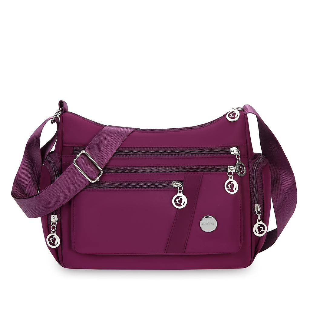 Stylish Crossbody Bag for Women Lightweight Large Capacity Nylon Shoulder Bag Multi-Pocket for Daily Use Commuting