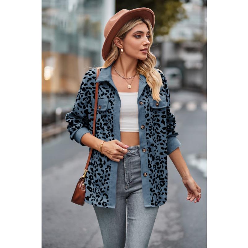 Autumn New Women's Leopard Print Long-sleeved Jacket Coat for Women