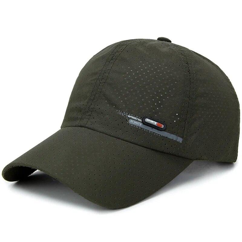 Summer New Breathable Hole Punch Quick Dry Hat Men's Outdoor Fishing Shade Sunscreen Baseball Cap Cycling Travel Sports Cap
