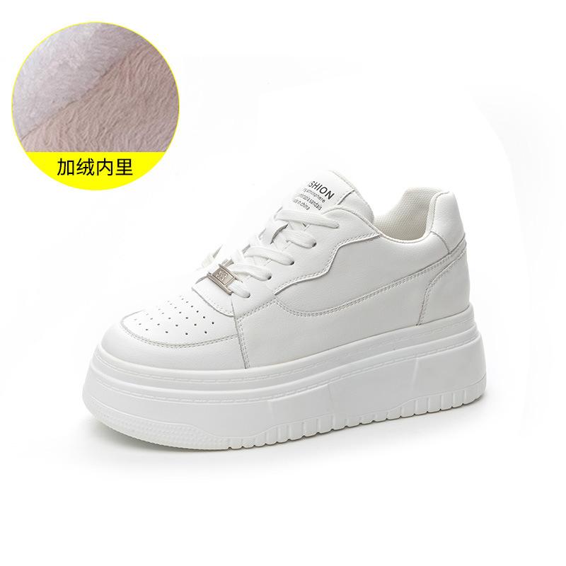 

Кожаные маленькие белые туфли женские весна 2025 новые универсальные туфли на толстой подошве спортивно-повседневная обувь дышащие туфли с низким верхом 40