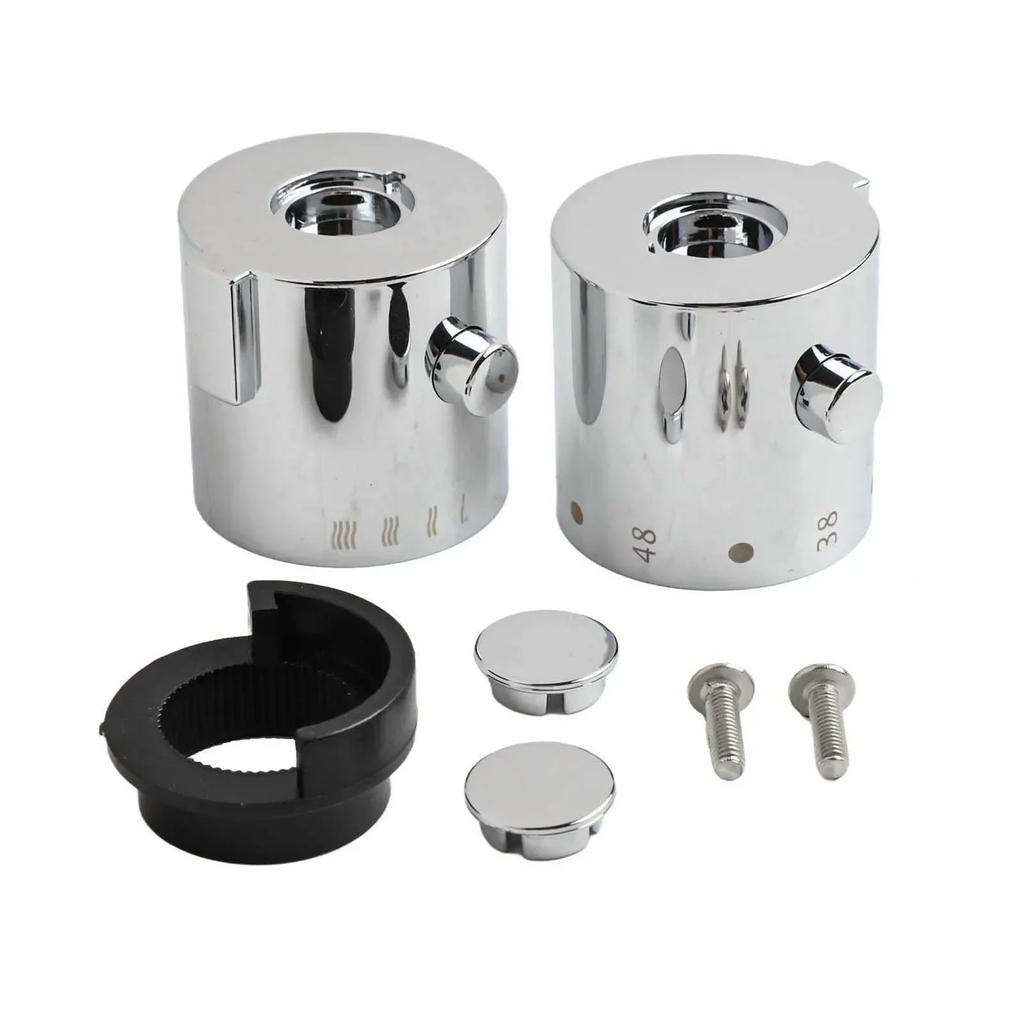 Termostatická rukojeť pro ovládání teploty sprchy, pár s chromovanou povrchovou úpravou pro vanovou baterii a sprchový ventil