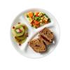 Round Divided Lunch Plate 8.5 Inch Winter Frost 3 Sections Easy Clean Microwave Dishwasher Safe Classic White Home Dining