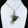 Copper Seraphinite Pendant Copper Wire Wrapped Pendant Dainty Gemstone Jewelry Handmade Bird Pendant Gift For Her Seraphinite Copper Jewelry
