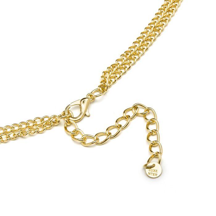 Collier en cuir vert clair Luxenter fini en or jaune 18K - Amta