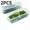 Rectangular Food Storage Containers Refrigerator Cilantro Scallion Storage Box Kitchen Noodles Eggs Vegetable Organizer Boxes