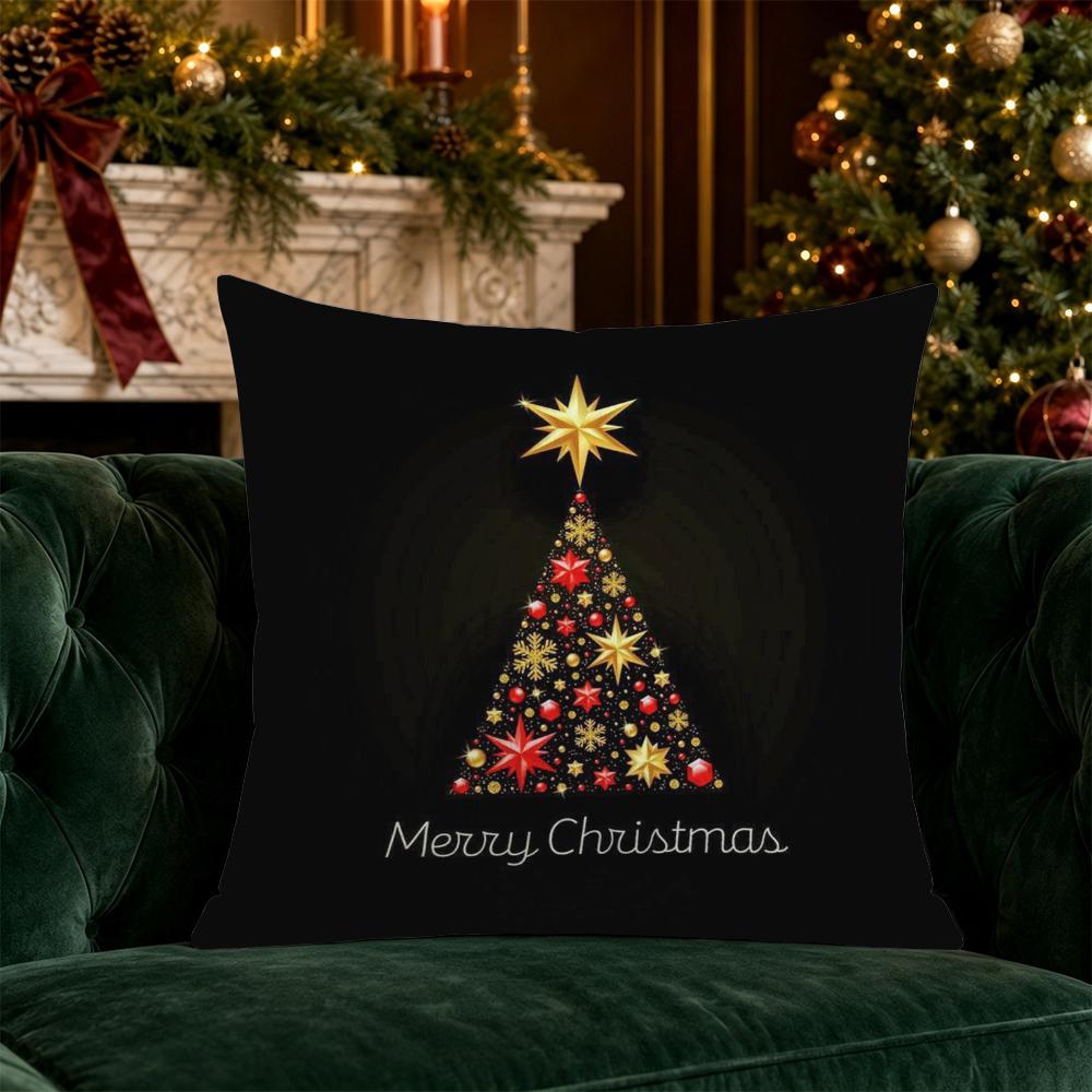 Merry Christmas Pillow Covers Pattern Cushion Cover Suitable for Sofa Bedroom Car Pillow Cover