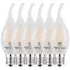 Zohadtak LED Edison Bulbs, Chandelier Bulbs, 60W Equivalent, 720lm, E17 6W, Retro Bulbs, Frosted Glass, Non-Dimmable, 2700K Warm White, PSE