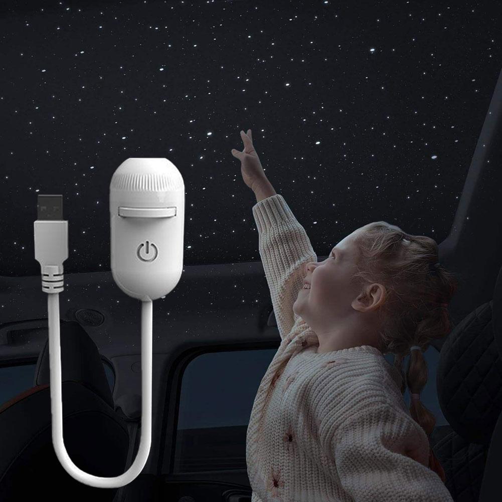 Car Projection Lamp 2-in-1 Galaxy Projector Night Light 360° Adjustable Starry Sky Lamp With Multiple Projection Films &HD Image