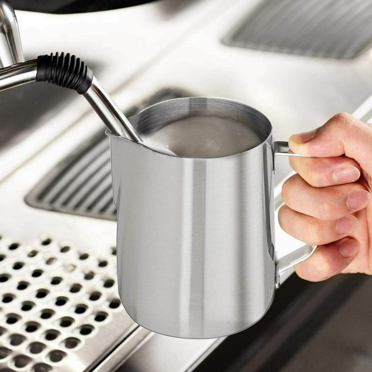 Stainless Steel Milk Frothing Pitcher Cup 350ml (12oz) Coffee Latte Craft Mug.