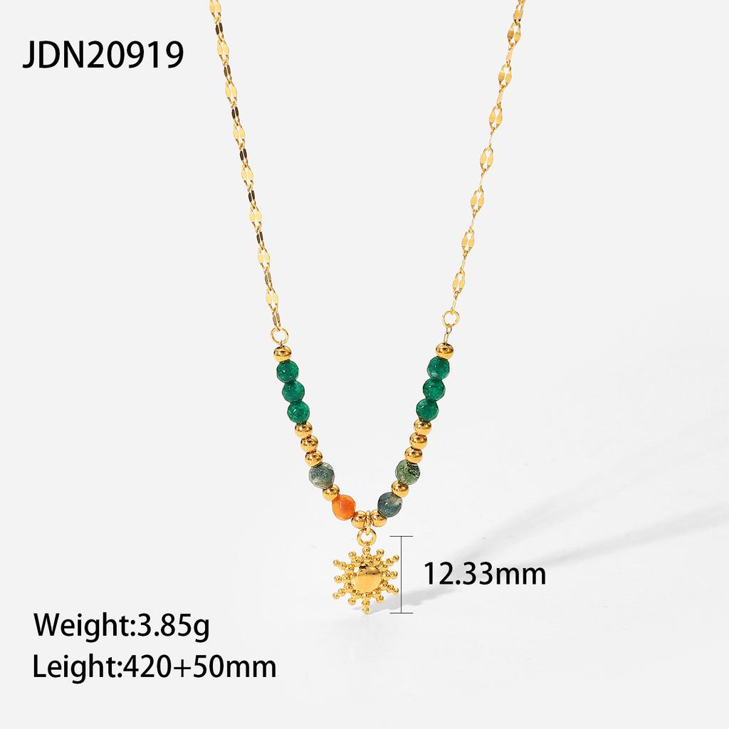 Uworld Temperament Heart Pendant Chain Necklace for Women Stainless Steel Stylish Choker 18 K Jewelry Waterproof Party Gift