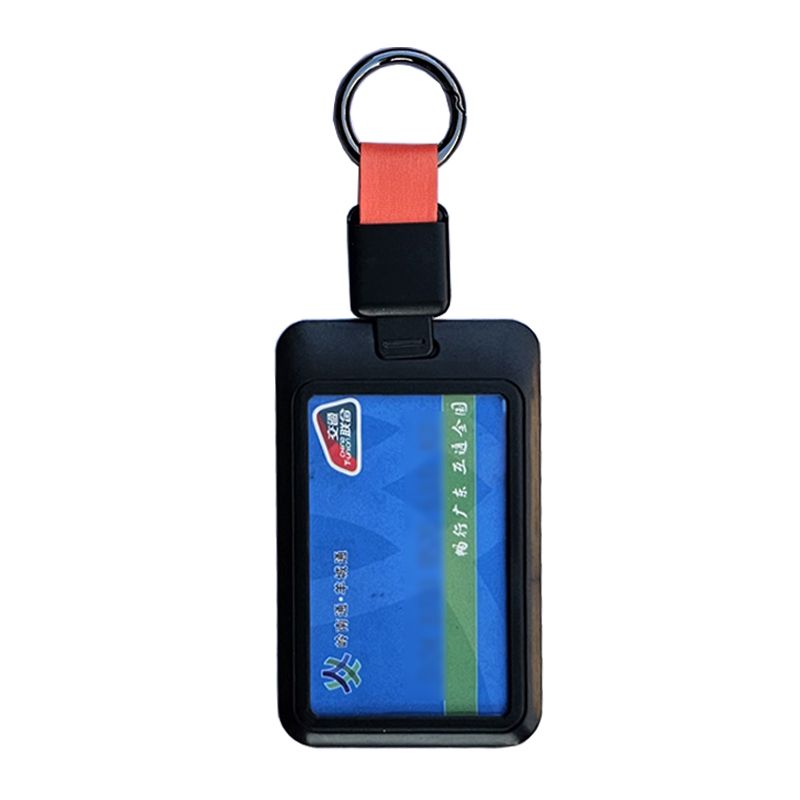 

Wallet Bag Retractable Buckle Badge Anti-Lost Campus Access Card Cover Bus Subway Campus Meal Card Protective Case Can Buckle Black + orange red(Telescopic ferrule)