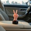 Heilende Atmosphäre Auto Dekoration Solarbetrieben Finger Schüttel Deko, Kreatives Armaturenbrett Ornament, Batterieloses Spielzeug Schwingende Figur für Schreibtisch Büro, Niedlich