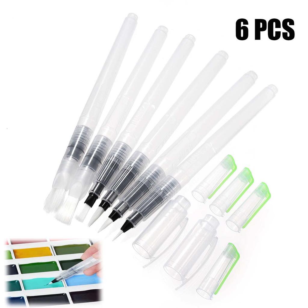 3 PC reutilizable del cepillo de pelo de agua rellenable suave de nylon de la pluma del artista de la acuarela Pintura pluma del cepillo de escritura Conjunto de l/ápiz