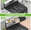 30" Magnetic Stove Top Shelf Kitchen Organizer Anti-Slip Anti-Fall Heat Resistant Food-Grade Silicone Spice Rack for Flat Stoves