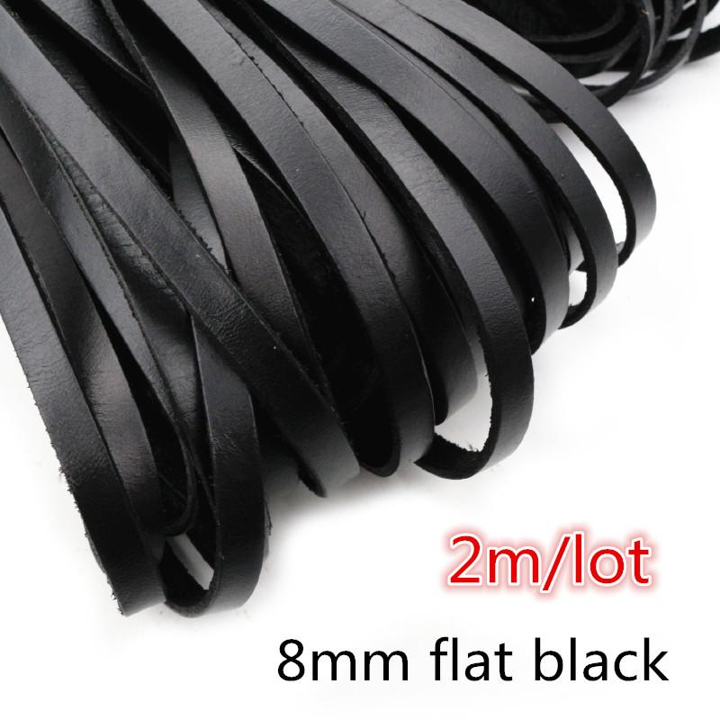 2-5m/lot 1-8mm Genuine Cow Leather Round/Flat Strand Thong Cord DIY Bracelet Findings Rope String For Jewelry Making Accessories