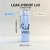 1PC Friday Vibes Cursive Letter 750ml Color Plastic Sports Water Bottle Leakproof Flip Straw Lid Suitable for Sports Office Home Use