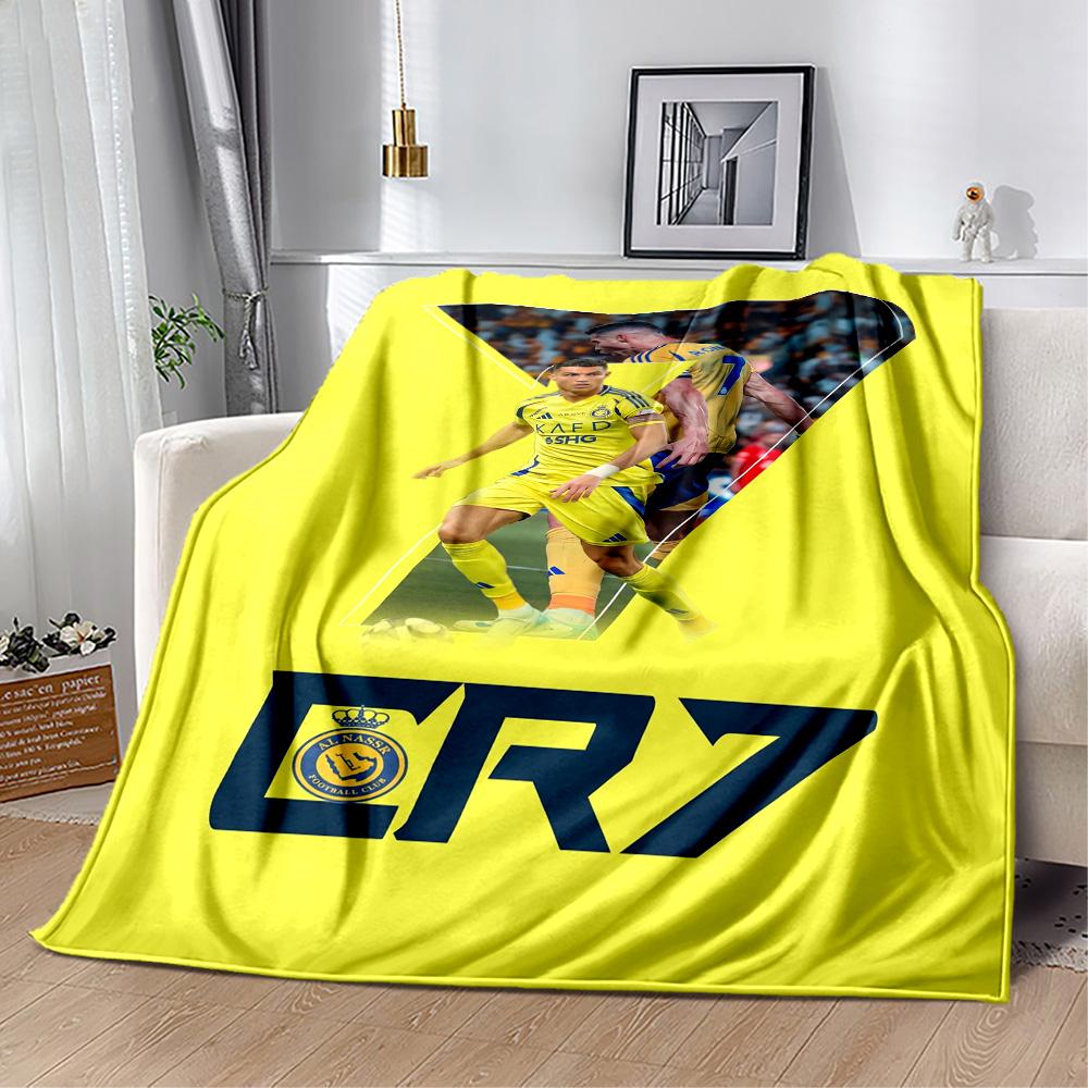 Ronaldo's Legacy Soccer Blanket Ultra-Soft Perfect for Picnics Sofa Livingroom Four Seasons Universal Stylish Decor