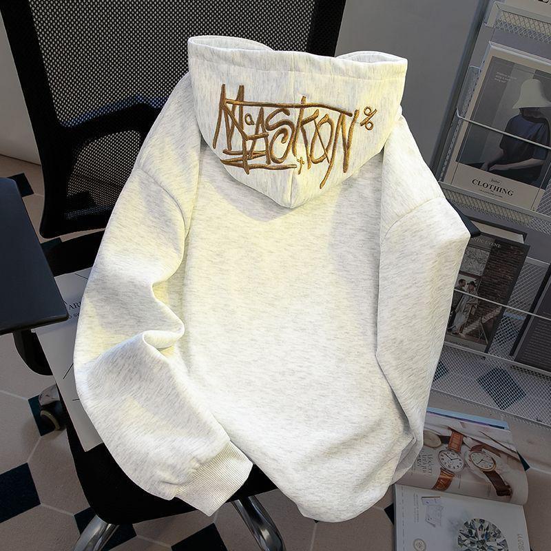 Unisex Hooded Embroidered Sweatshirt - Trendy Spring/Autumn Casual Outerwear