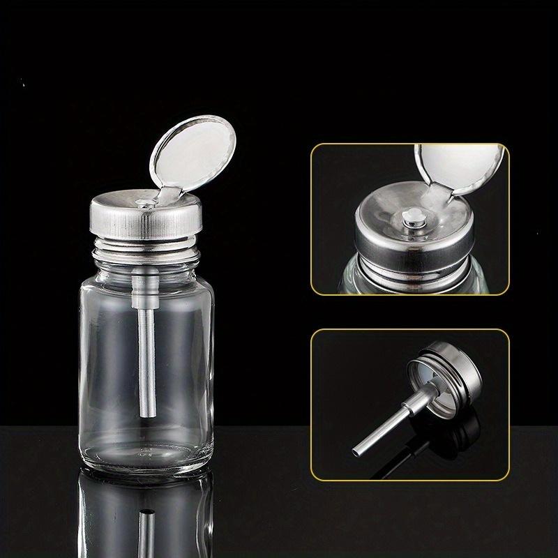 1 szt. Butelka na wodę do mycia talerzy pod ciśnieniem, Szklana butelka na alkohol, Butelka na alkohol typu press, Narzędzie do zdobienia paznokci, Butelka na wodę do mycia paznokci