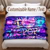 Music General Theme Soft Blanket Personalized Custom Name Text Print Warm Blanket Home Sofa Bedroom Decor