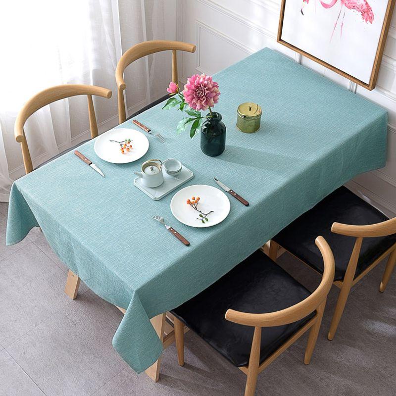 

Cotton Linen Thickened Scandinavian Pure Color Tablecloth Fabric Japanese Ins Fresh Minimalist Modern Table Cloth Table Runner Tea Table Green Lake Blue 60 * 60cm