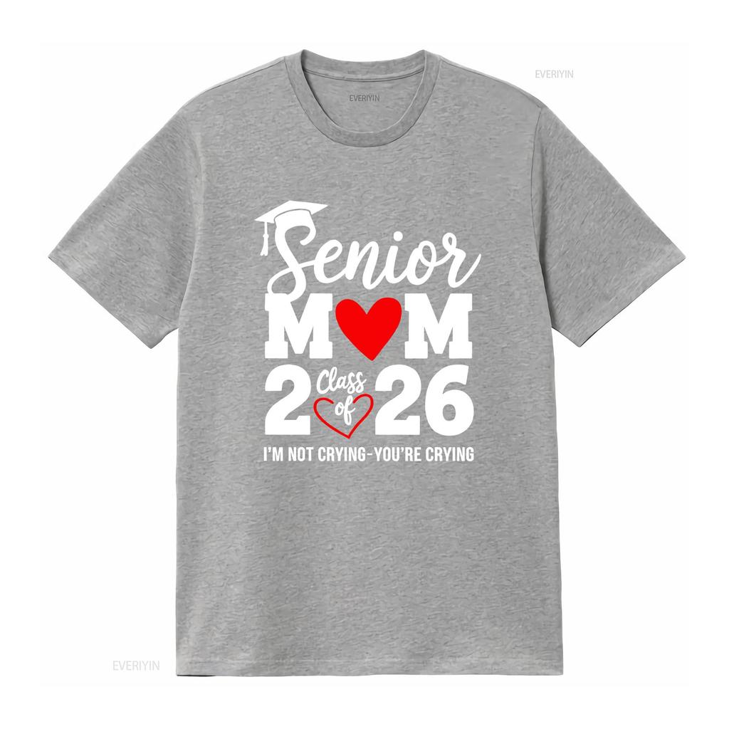 Senior Mom 2026 T Shirt Class Of Graduation Graduate s vintage Washed Unisex graphic Casual Slightly Top For Everyday Wear