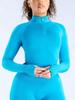 Women's Slim-Fit Quick-Dry Yoga Top - Half-Zip Long-Sleeve Sportswear