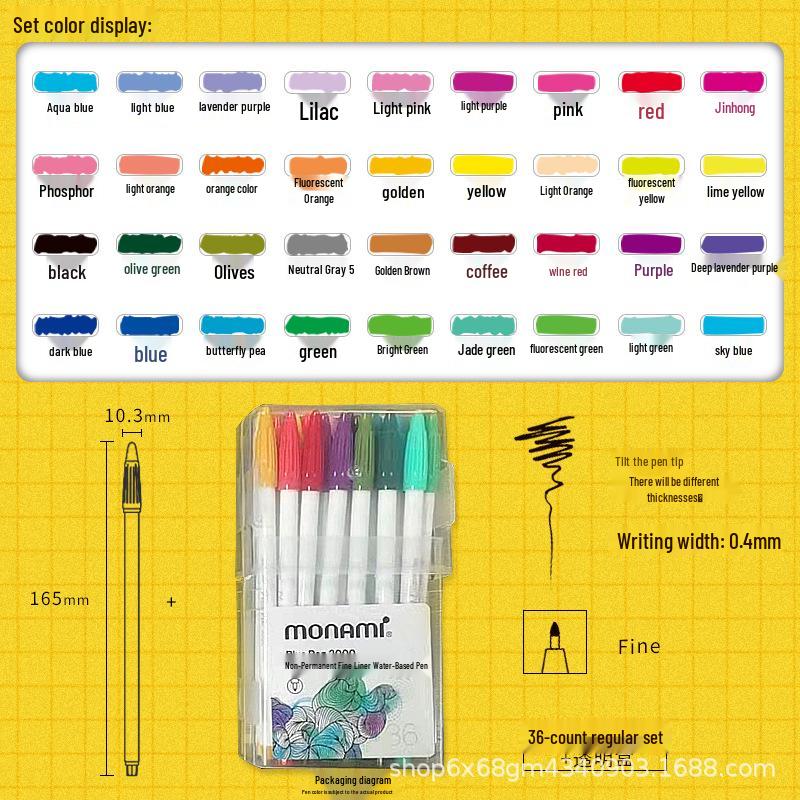 MONAMI Munami 3000 Vezel Waterverf Fijnpunt Pen Set, 24 Kleuren