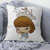 Y-Yoshitomos N-Nara Cartoon Pillow Covers Cartoon Sofa Decorative Home Double-Sided Printing Short Plush Cute Cushion Cover