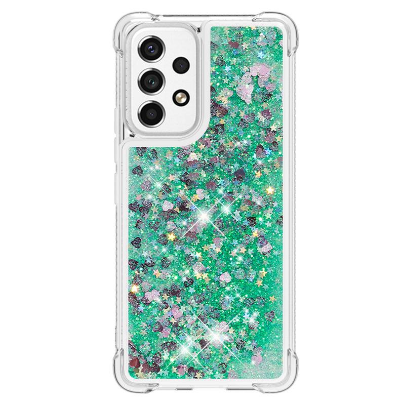 Glitter Liquid Sequins Quicksand Phone Case For Samsung Galaxy A53 A13 A23 A33 A73 5G A03s Case Cartoon Animal Shockproof Cover