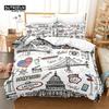 Europe City Building Bedding Set 3D Print Duvet Cover Cartoon Comforter Cover King For Kids Child Teen Boys Girls Bedroom Decor
