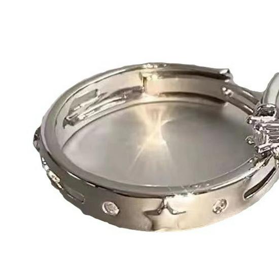 Adjustable 925 Silver Couple Rings: Campus Style for Men & Women, Simple Gift, Index Finger Fit