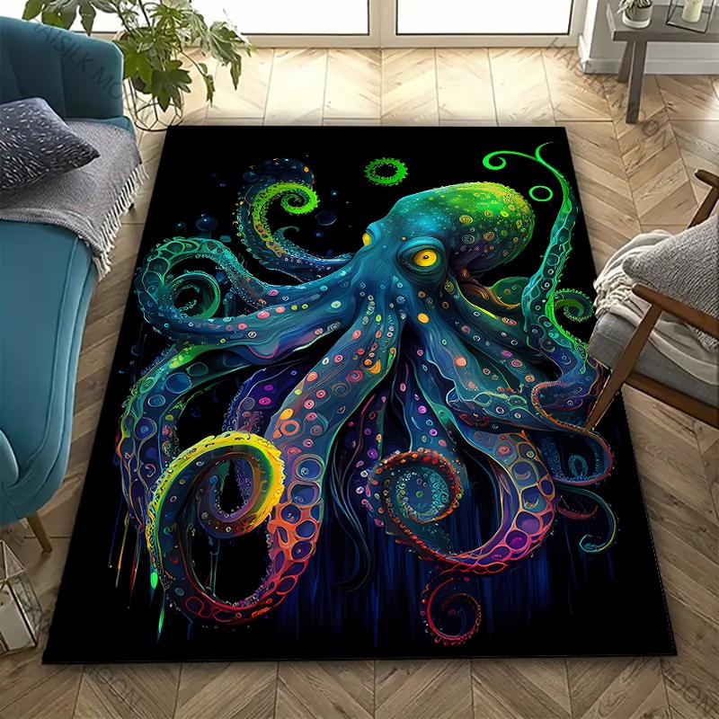 Colored Octopus Printed Carpet Living Room Bedroom Sofa Mat Office Large Area Decorative Rug Modern Decorative Rug Fast Delivery