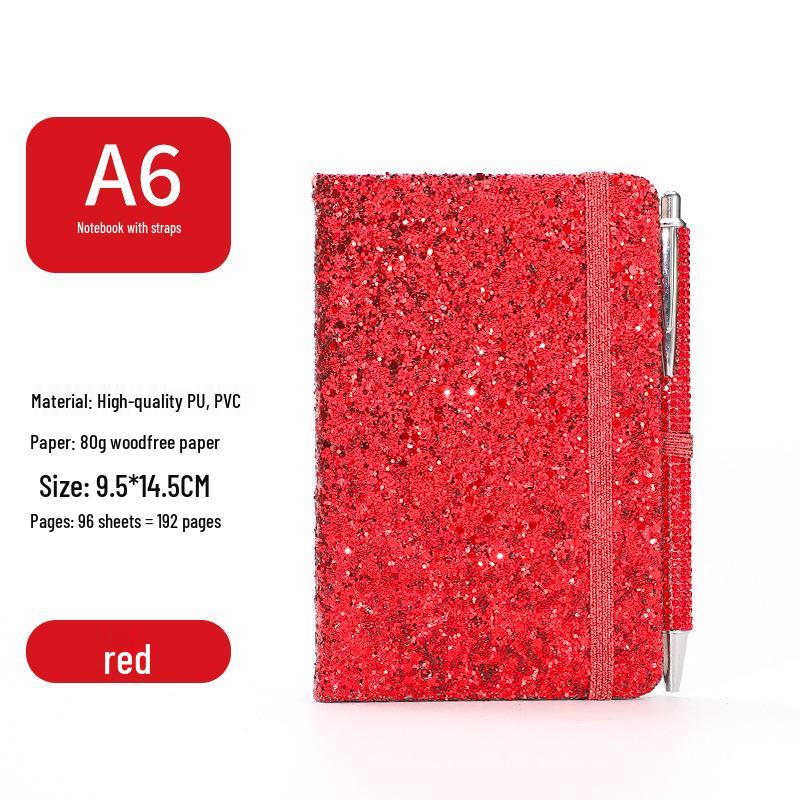 Exquisite Glitter Sequin Strap Journal: Personalized Creative Diary Notebook