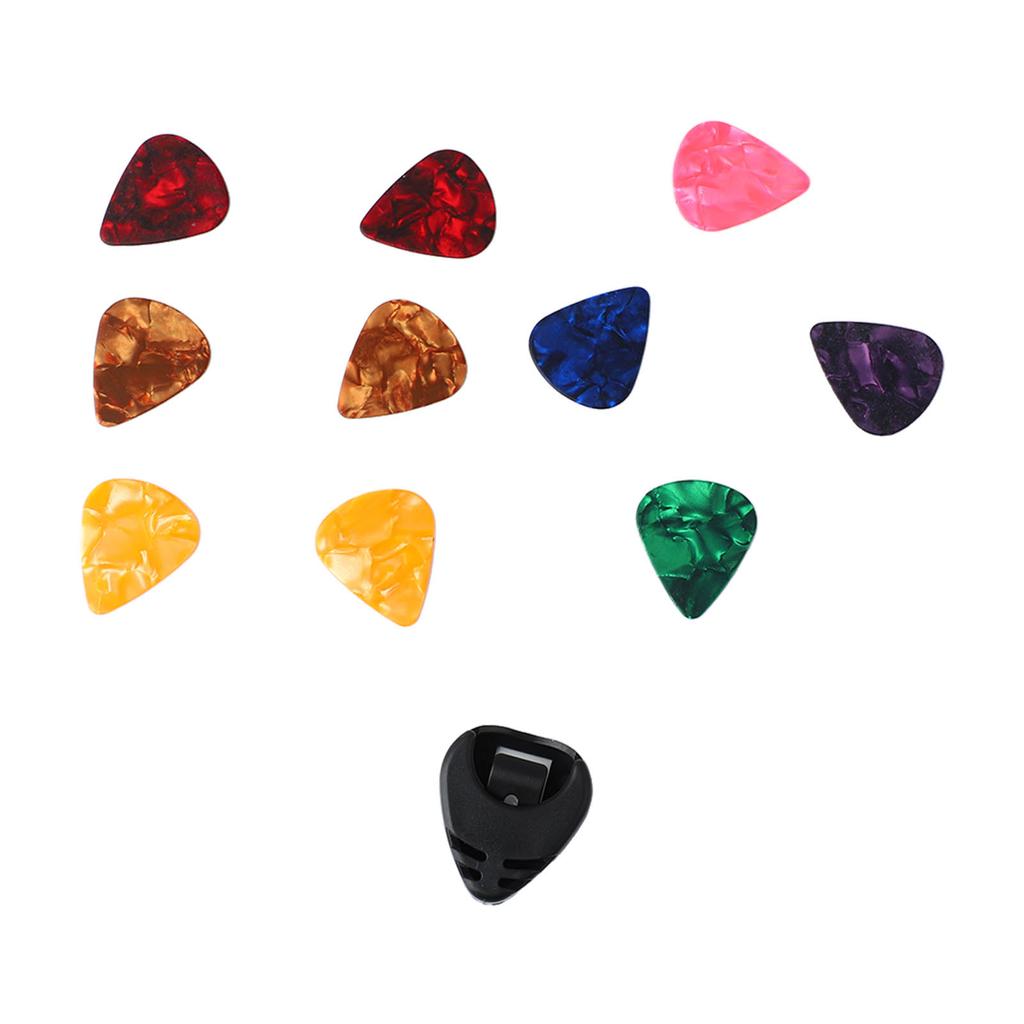 10 STK Gitarplekter og Plekterholder Sett Bærbar Bass Tilbehør Verktøy