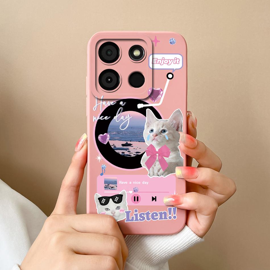 For Itel A60 A60S Case Cute Design Soft Liquid Silicone Shockproof Bumper For Itel A60 S Camera Protection High Quality Fundas