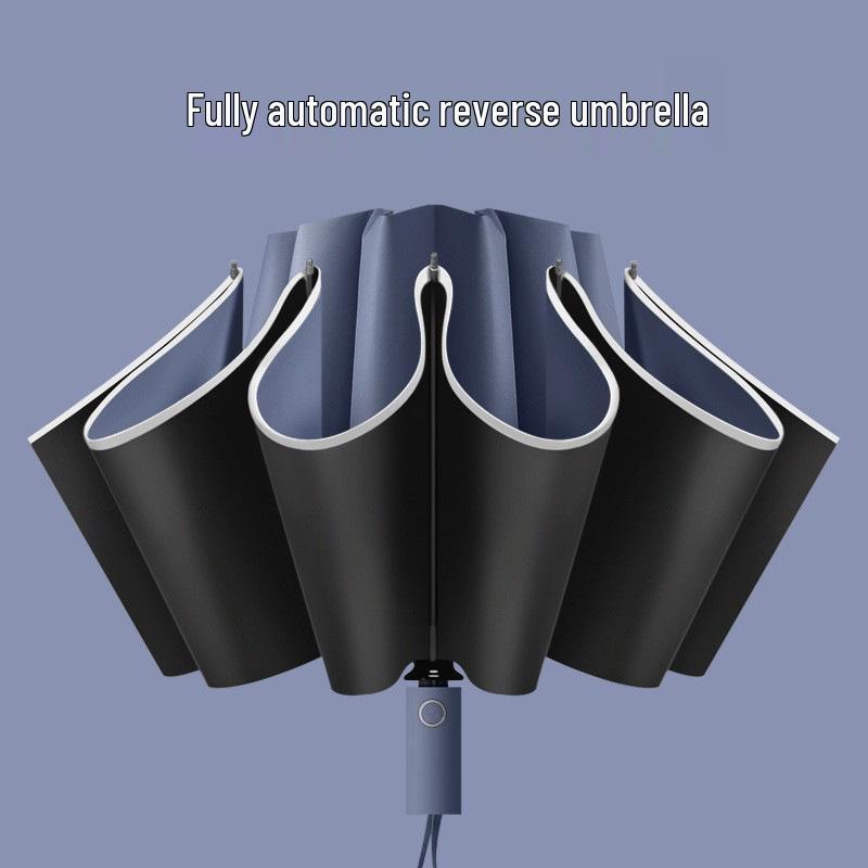 Extra Large Dual Use Automatic Reverse Folding Umbrella for Sun and Rain