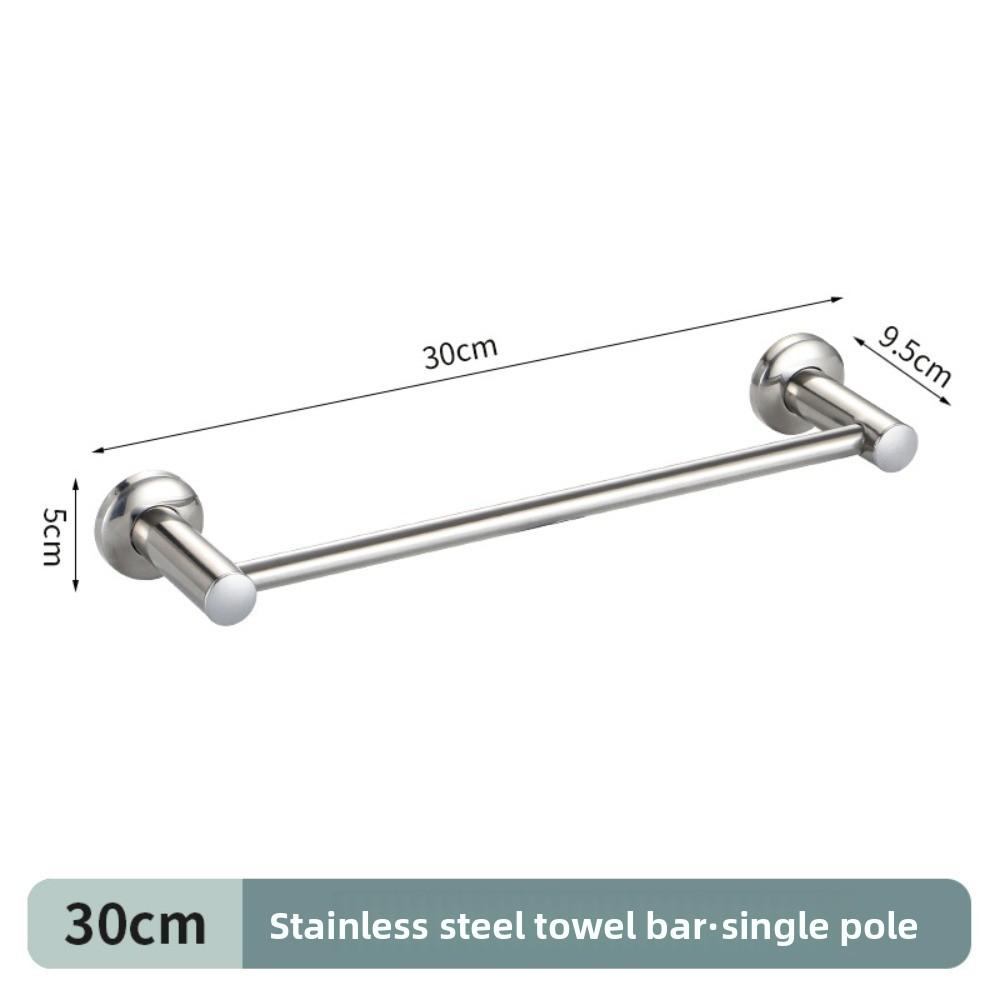 1PC 30cm Towel Bar Stainless Steel Towel Rack Extended Thickened Single Double Pole Bathroom Hotel Grade Wall Mounted Holder