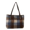 Fashionable Winter Woolen Plaid Tote Bag 2023 Stylish Casual Shoulder Handbag Soft Texture