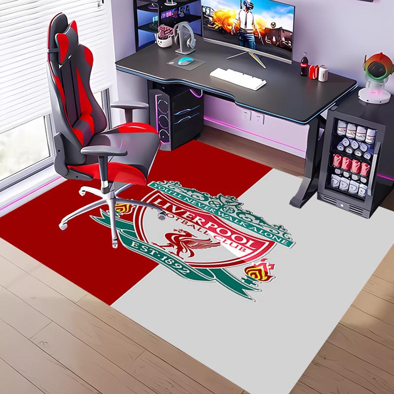 1pc Liverpool FC logo Entrance Mat, Non-Slip Mat Area Rug,Room Decor, Outdoor Decor, Kitchen Rug,Doormat - Machine Washable, Easy to Clean