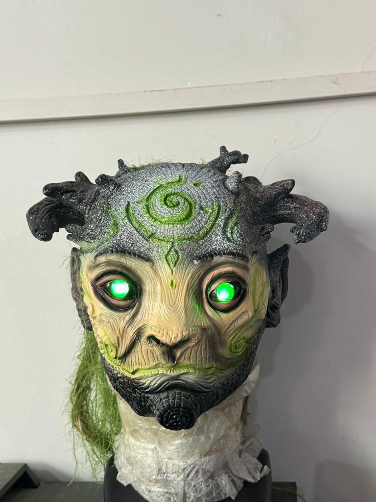 Halloween Green Forest Elf Latex Mask - Old Man Design