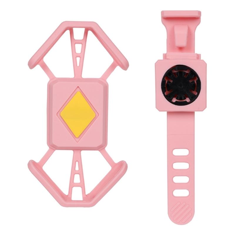 Heavy Type Bicycles Mobile Device Mount Silicones Ergonomic Bike Phone Holder for Motorcycle Scooters Handlebars розовый