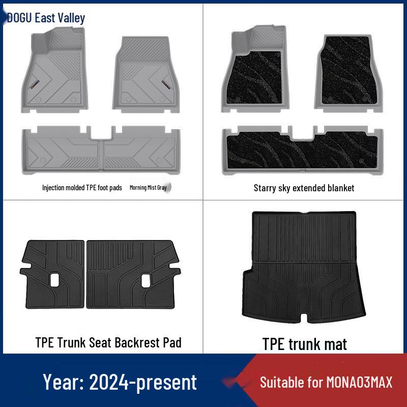 TPE Floor Mats for XPeng Mona 03 Max, dual-color injection, interior upgrade.