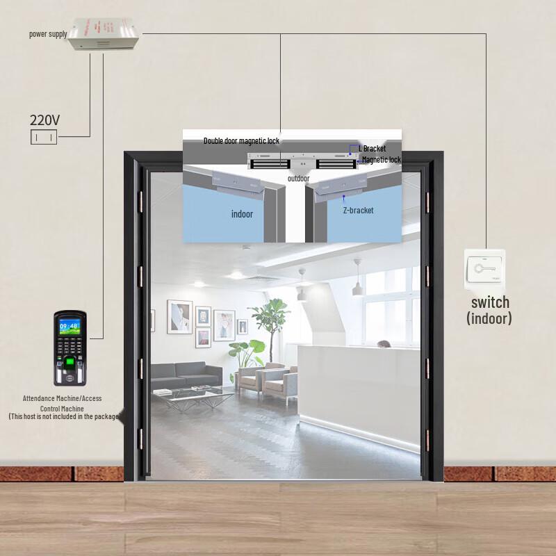 Realand S03ZTC Double Door Magnetic Lock Kit CN plug (adapter included)