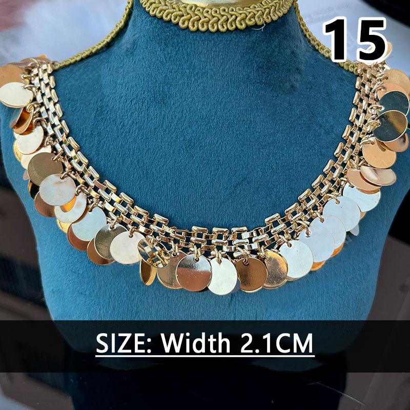 1M Ethnic Style Metal Sequin Chain Trim Sewing Tassels Fringe Beaded Ribbon Fringe Trim Diy Craft Waist Chain Garment Accessory