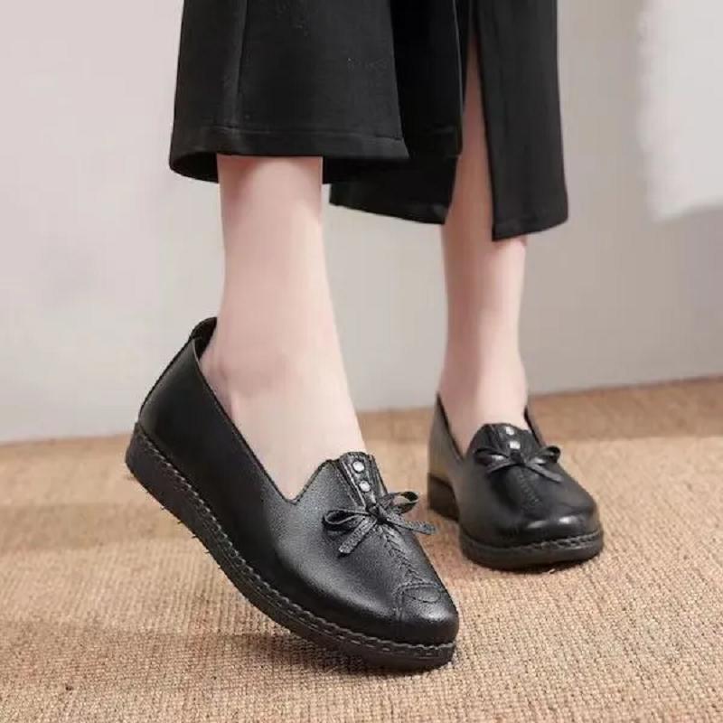 Sapatos Femininas Women Fashion Light Brown Spring Slip On Flat Shoes Lady Classic Anti Skid Black Leather Summer Loafers Ga337