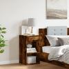 Nightstand Smoked Oak 35 X 34 X 65 Cm Particleboard